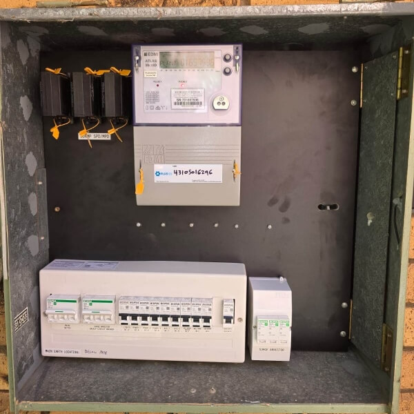 Dave Fenech Electrical Services electrician in Sydney completing a switchboard upgrade with modern safety switches and circuit breakers.