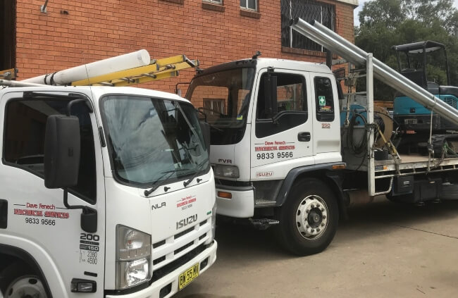 Dave Fenech Electrical Services trucks equipped for private power pole installation and electrical work across Sydney Dave Fenech Electrical Services trucks equipped for private power pole installation and electrical work across Sydney