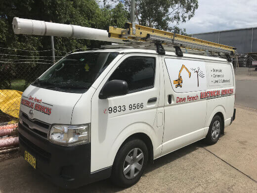 Dave Fenech Electrical Services work van equipped for Level 2 electrical and point of attachment services across Sydney