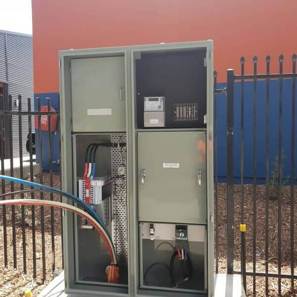 Outdoor CT metering cabinet installed by Dave Fenech Electrical Services Sydney for accurate commercial energy monitoring