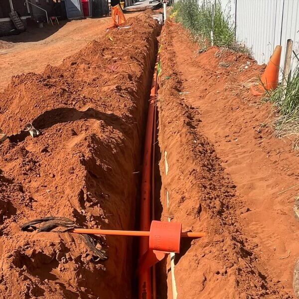 Underground electrical service with conduit installation for new power service in Sydney by Dave Fenech Electrical Services